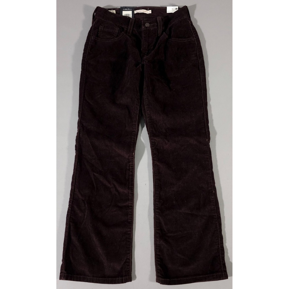 Levi's Middy Ankle Bootcut Jeans Women 24 Brown Corduroy Mid Rise A5563-0004